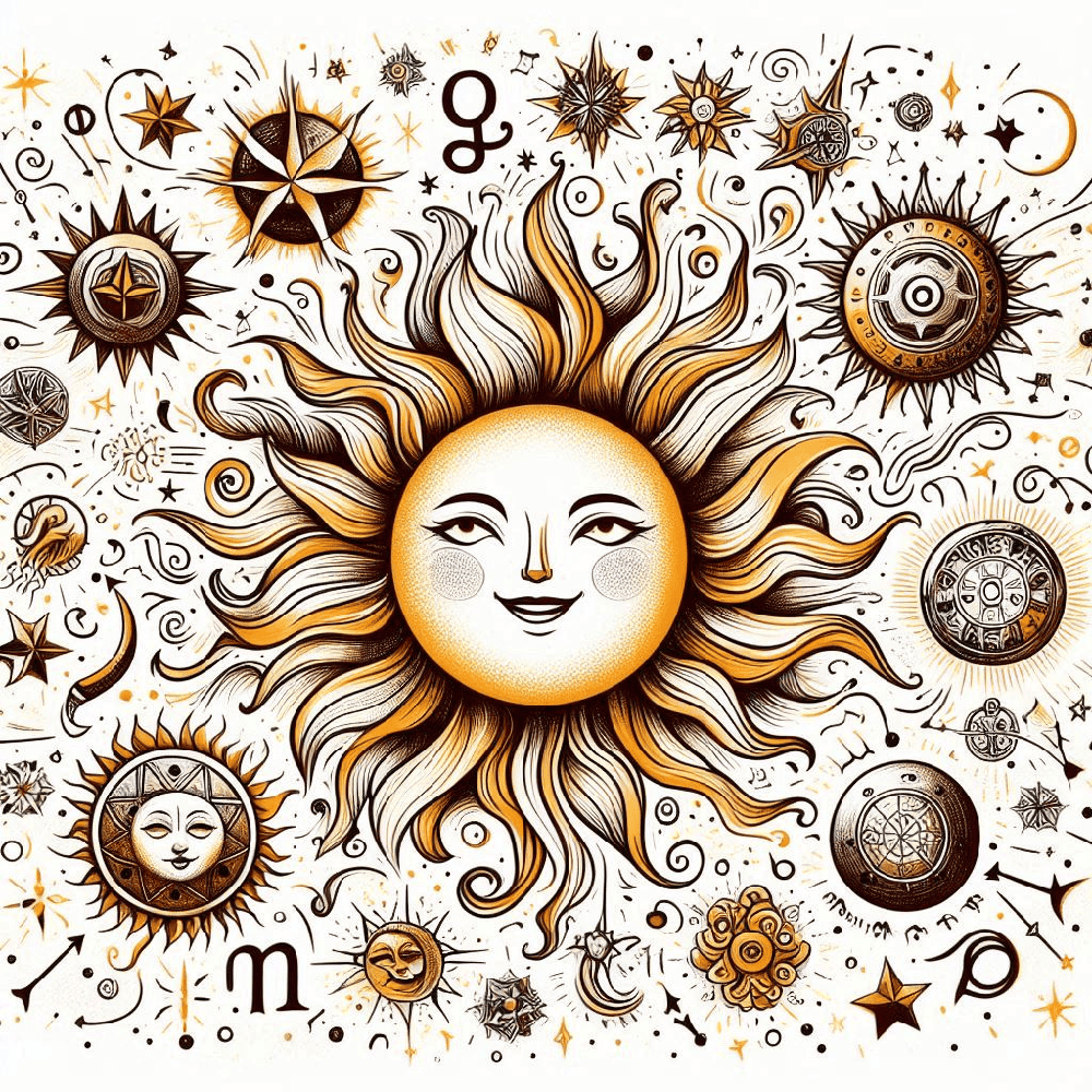 An illustration of the Sun's symbolism in astrology